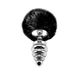 Металлическая анальная пробка Кроличий хвостик Alive Fluffly Twist Plug L Black