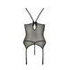 Корсет с пажами Passion MELANIA CORSET XXL/XXXL, black, трусики, полупрозрачный