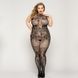 Мереживний бодістокінг JSY &laquo;Гаряча Хейлі&raquo; Plus Size, Black, халтер, імітація панчіх, відкритий досту
