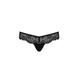 Мереживні трусики-танга з атласним бантиком Passion NAJA THONG XXL/XXXL, black