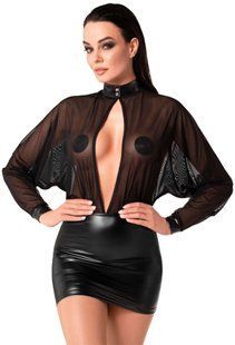 Платье Noir Handmade F348 Powerwetlook and tulle dress - 6XL