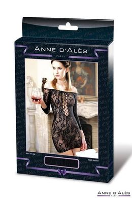 Платье-сетка с декольте Anne De Ales FETISH DINNER Black M/L, спущенное плечо