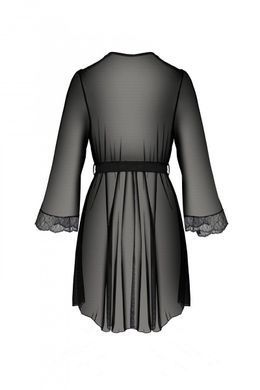 Пеньюар Passion AMBERLY PEIGNOIR black, L/XL, пояс в комплекте