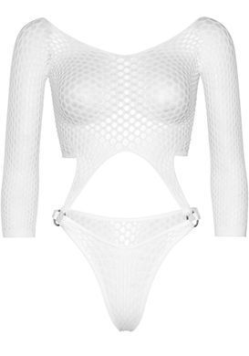 Эротическое боди Leg Avenue Top bodysuit with thong back White