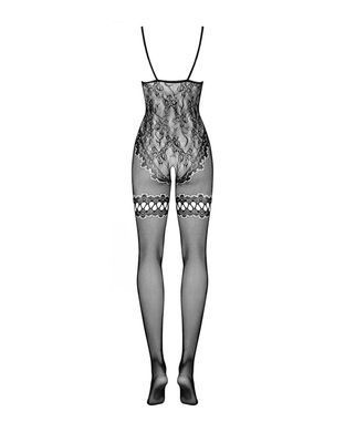 (SALE) Бодистокинг Obsessive Bodystocking F213 S/M/L, имитация кружевного боди и резинки для чулок
