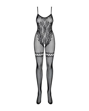 (SALE) Бодистокинг Obsessive Bodystocking F213 S/M/L, имитация кружевного боди и резинки для чулок