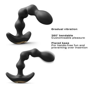 Анальный вибратор-бусы Dorcel FLEXI BALLS, гибкий ствол, пульт ДУ