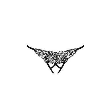 Трусики кружевные с доступом Passion Exclusive VIOLANTE THONG L/XL, black