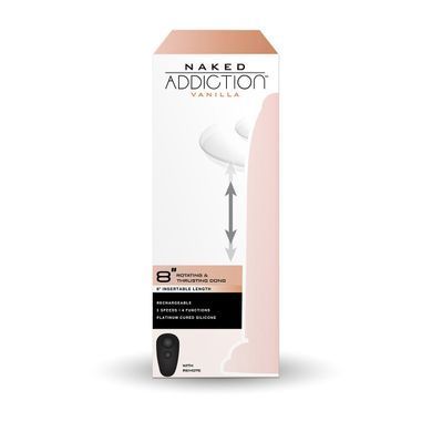 Фаллоимитатор с ротацией и пульсацией Naked ADDICTION 8&Prime; Rotating & Thrusting Dong - Vanilla