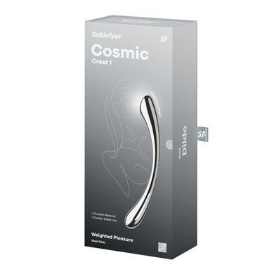 Металевий дилдо Satisfyer Cosmic Crest 1, двосторонній, можна нагрівати й охолоджувати