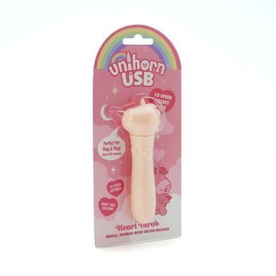 Вібратор-єдиноріжка Unihorn USB Bullet &ndash; Heart Throb, віброкуля, USB-зарядка, 10 режимів