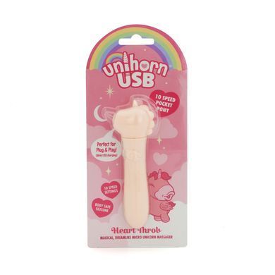 Вібратор-єдиноріжка Unihorn USB Bullet &ndash; Heart Throb, віброкуля, USB-зарядка, 10 режимів