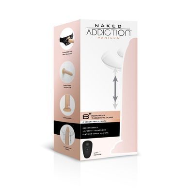 Фаллоимитатор с ротацией и пульсацией Naked ADDICTION 8&Prime; Rotating & Thrusting Dong - Vanilla