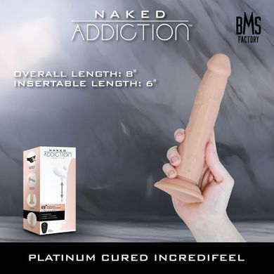 Фаллоимитатор с ротацией и пульсацией Naked ADDICTION 8&Prime; Rotating & Thrusting Dong - Vanilla