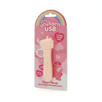 Вібратор-єдиноріжка Unihorn USB Bullet &ndash; Heart Throb, віброкуля, USB-зарядка, 10 режимів