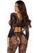 Комплект Leg Avenue Crop top & footless tights, One Size, черный, кроп-топ и колготки без стопы