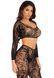 Комплект Leg Avenue Crop top & footless tights, One Size, черный, кроп-топ и колготки без стопы