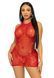 Платье-сетка со стразами Leg Avenue Rhinestone halter mini dress Red, открытая спина, one size