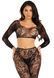 Комплект Leg Avenue Crop top & footless tights, One Size, черный, кроп-топ и колготки без стопы