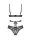 Комплект Obsessive Blomentis 2-pcs set, XL/2XL, кружевной, лиф с завязками на спине, трусики-слипы
