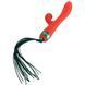 Вибратор-кролик с пульсацией и флоггером LOCKINK SEVANDA Whip Vibrating Massage Wand, красно-зеленый