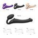 Безремневой страпон с вибрацией Strap-On-Me Vibrating Black M, диаметр 3,8см, пульт ДУ, регулируемый