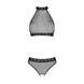 Белье с открытым доступом Passion MOONLIGHT SET L/XL black топ, стринги