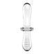 Двосторонній скляний дилдо Satisfyer Double Crystal Transparent, боросилікатне скло, унісекс