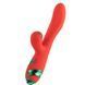 Вибратор-кролик с пульсацией и флоггером LOCKINK SEVANDA Whip Vibrating Massage Wand, красно-зеленый