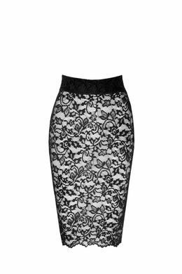 Юбка Noir Handmade F302 Ambivalence, S, black, кружево, длина за колени, шнуровка сзади
