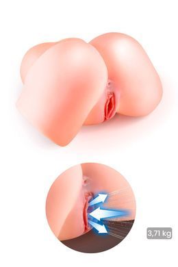 Сосущая вагина-мастурбатор Real Body Real Nina, вагина и анус, с вибрацией и звуком