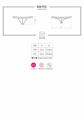 Кружевные танга с доступом Obsessive 828-THC-1 crotchless thong S/M, черные