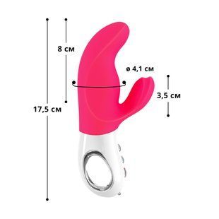 Вибратор-кролик Fun Factory MISS BI pink/white, 2 независимых мотора, диаметр 4,2 см