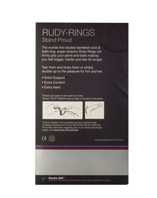 Эрекционное кольцо Rocks Off Rudy-Rings Black