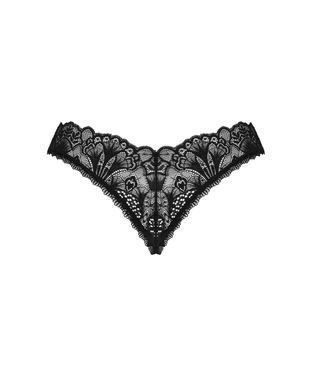 (SALE) Мереживні стрінги Obsessive Donna Dream crotchless thong XS/S Black, відкритий доступ