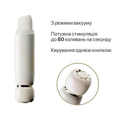 Вакуумный клиторальный стимулятор Zalo Lia Floral White, 3 насадки, 3 режима, разная интенсивность