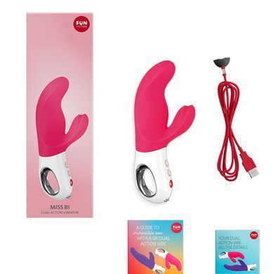 Вибратор-кролик Fun Factory MISS BI pink/white, 2 независимых мотора, диаметр 4,2 см