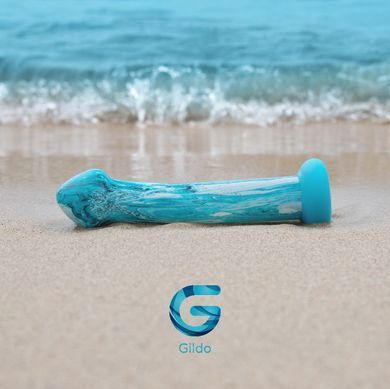 Скляний дилдо Gildo Ocean Ripple, об&rsquo;ємна головка, ідеально для точки G