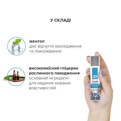 Охлаждающая смазка на водной основе JO H2O COOLING (60 мл) с ментолом, растительный глицерин