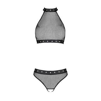 Белье с открытым доступом Passion MOONLIGHT SET S/M black, топ, стринги