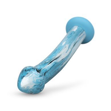 Скляний дилдо Gildo Ocean Ripple, об&rsquo;ємна головка, ідеально для точки G