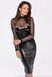 Платье Noir Handmade F310 Sublime, L, black, миди, мокрый эффект, верх &mdash; сетка, длинный рукав