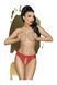 Трусики-тонг Penthouse Naughty Valentine M/L Red, мереживо, відкритий доступ до інтимних зон