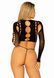 Комплект бесшовного белья Leg Avenue Long sleeve crop top & string Black, One Size, топ, стринги
