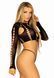 Комплект бесшовного белья Leg Avenue Long sleeve crop top & string Black, One Size, топ, стринги