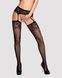 Сетчатые чулки-стокинги с имитацией гартеров Obsessive Garter stockings S500 S/M/L, черные