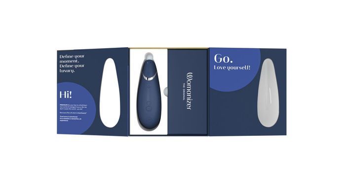 Вакуумный клиторальный стимулятор Womanizer Premium 2 - Blueberry, функции Autopilot и Smart Silence