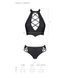 Комплект из эко-кожи Passion NANCY BIKINI S/M, black, бра и трусики с имитацией шнуровки