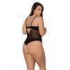 Боди Passion Exclusive NORTH BODY 6XL/7XL black, открытая грудь, с доступом, винил и кружева