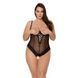 Боди Passion Exclusive NORTH BODY 6XL/7XL black, открытая грудь, с доступом, винил и кружева